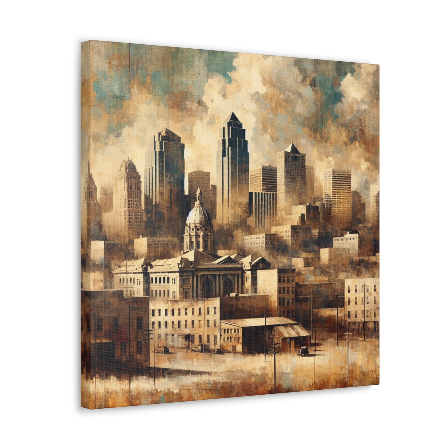 "Cityscape Spectrum Kansas" - Canvas