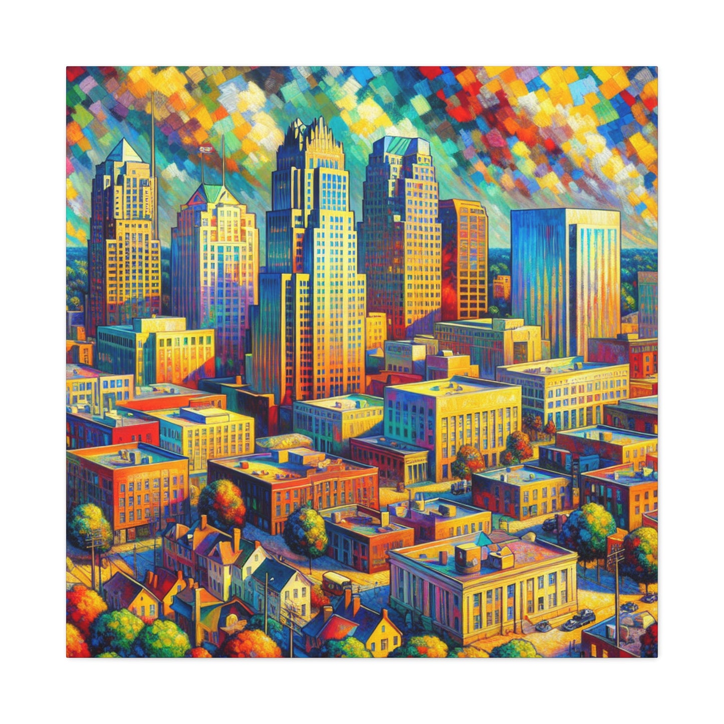 City in Vibrant Colors - Canvas