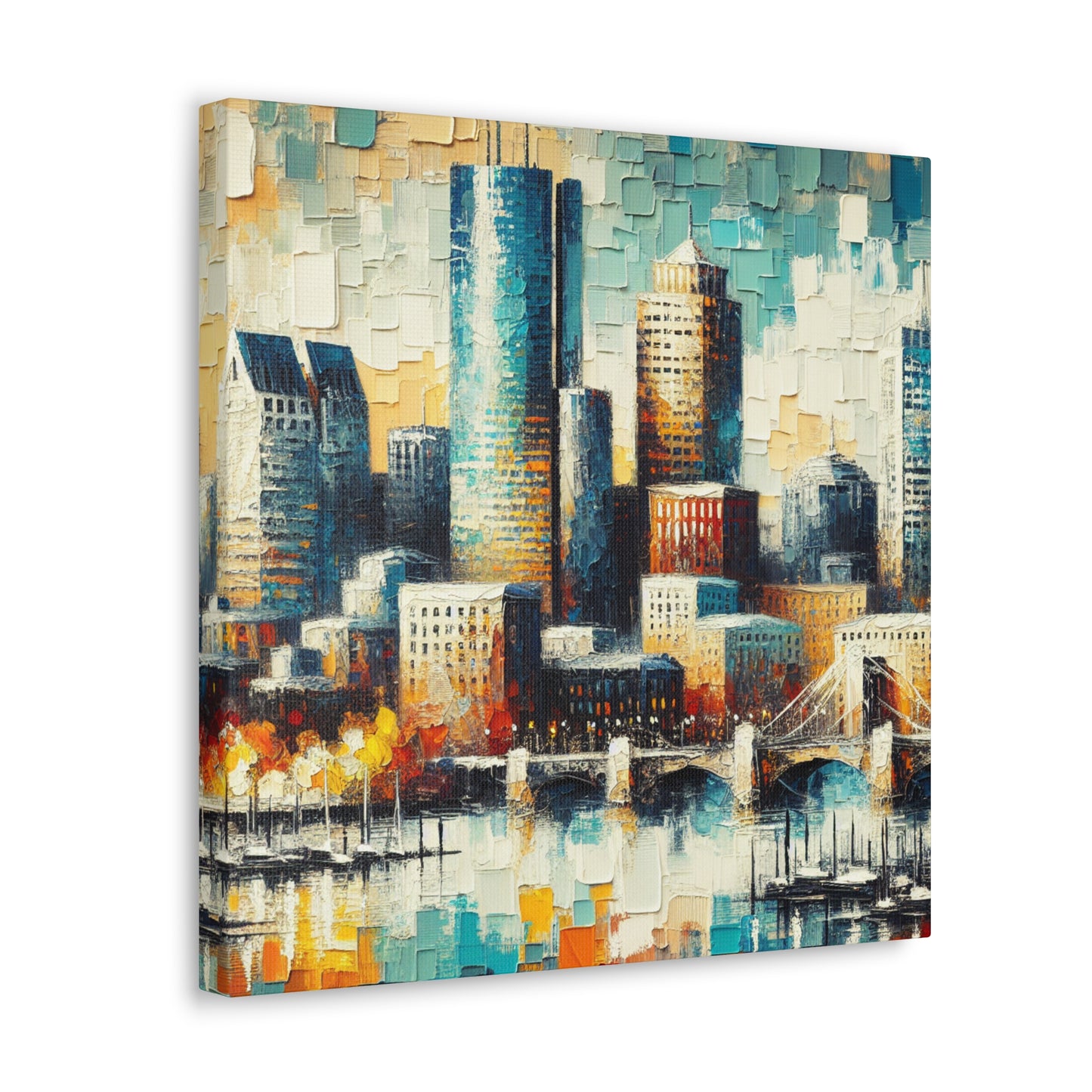 Urban Symphony in Blue - Canvas