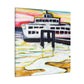 Ferry in Reflection. - Canvas