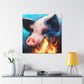 "Pot Belly Pig Dreaming" - Canvas