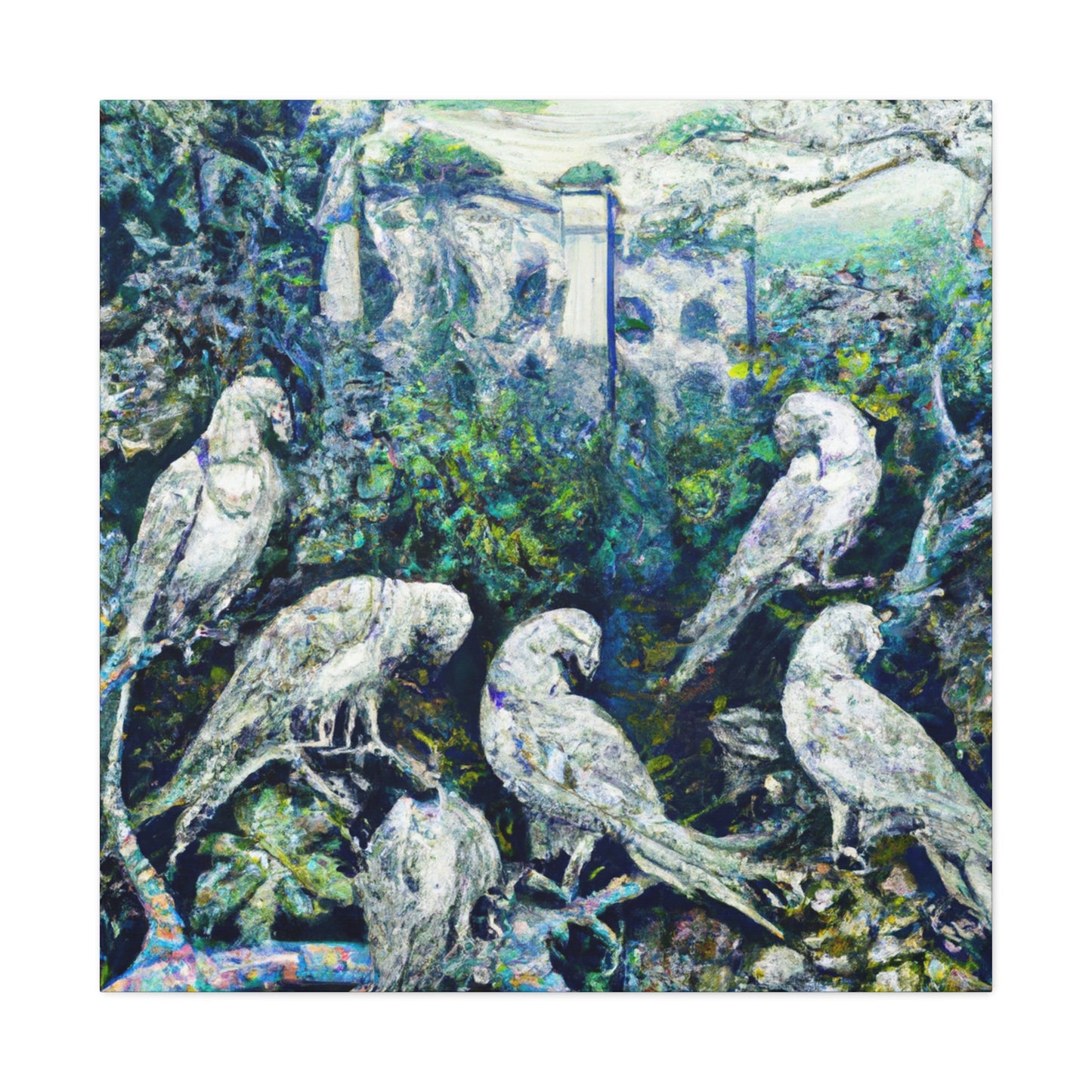 "African Greys Embarking" - Canvas