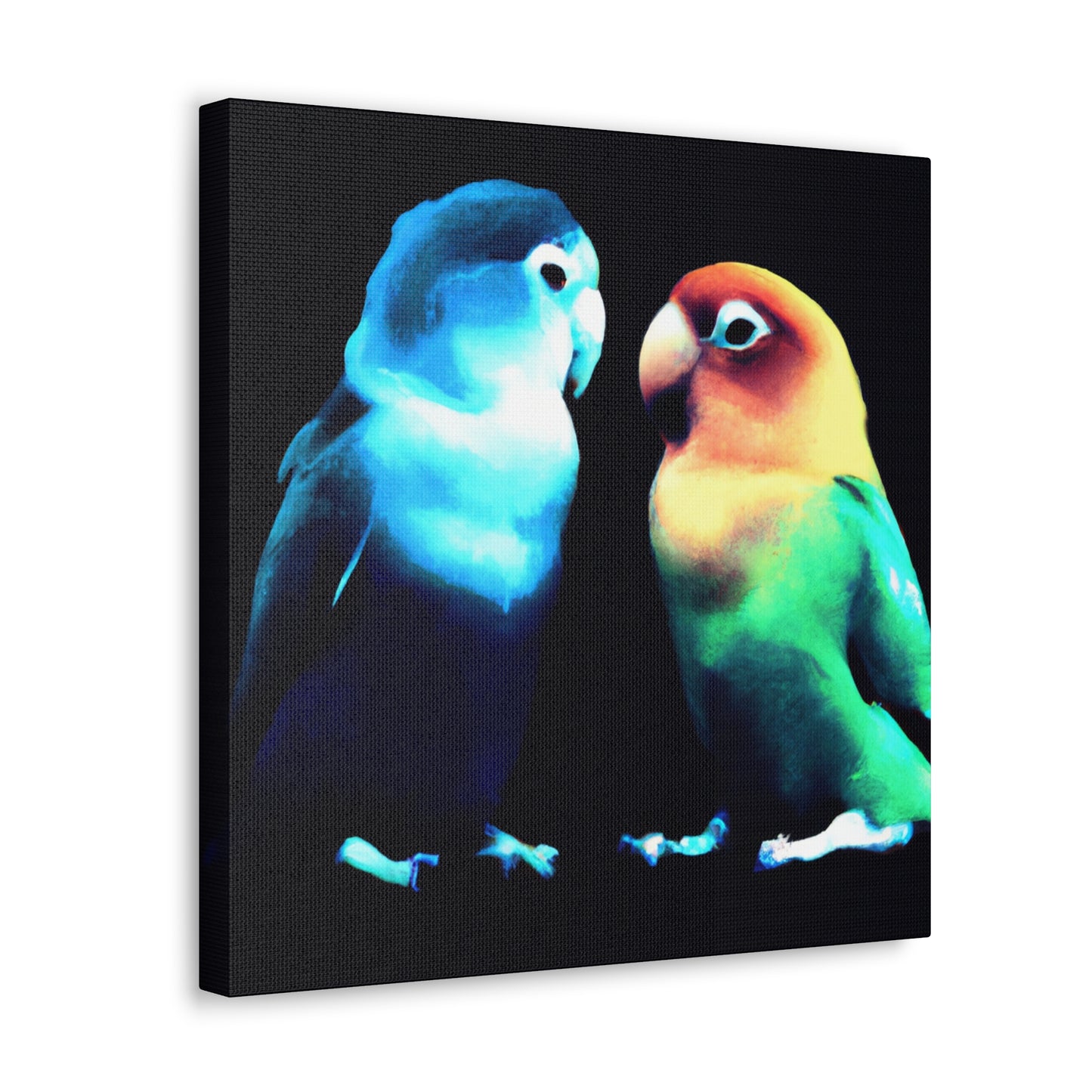 Lovebirds in Flight - Canvas