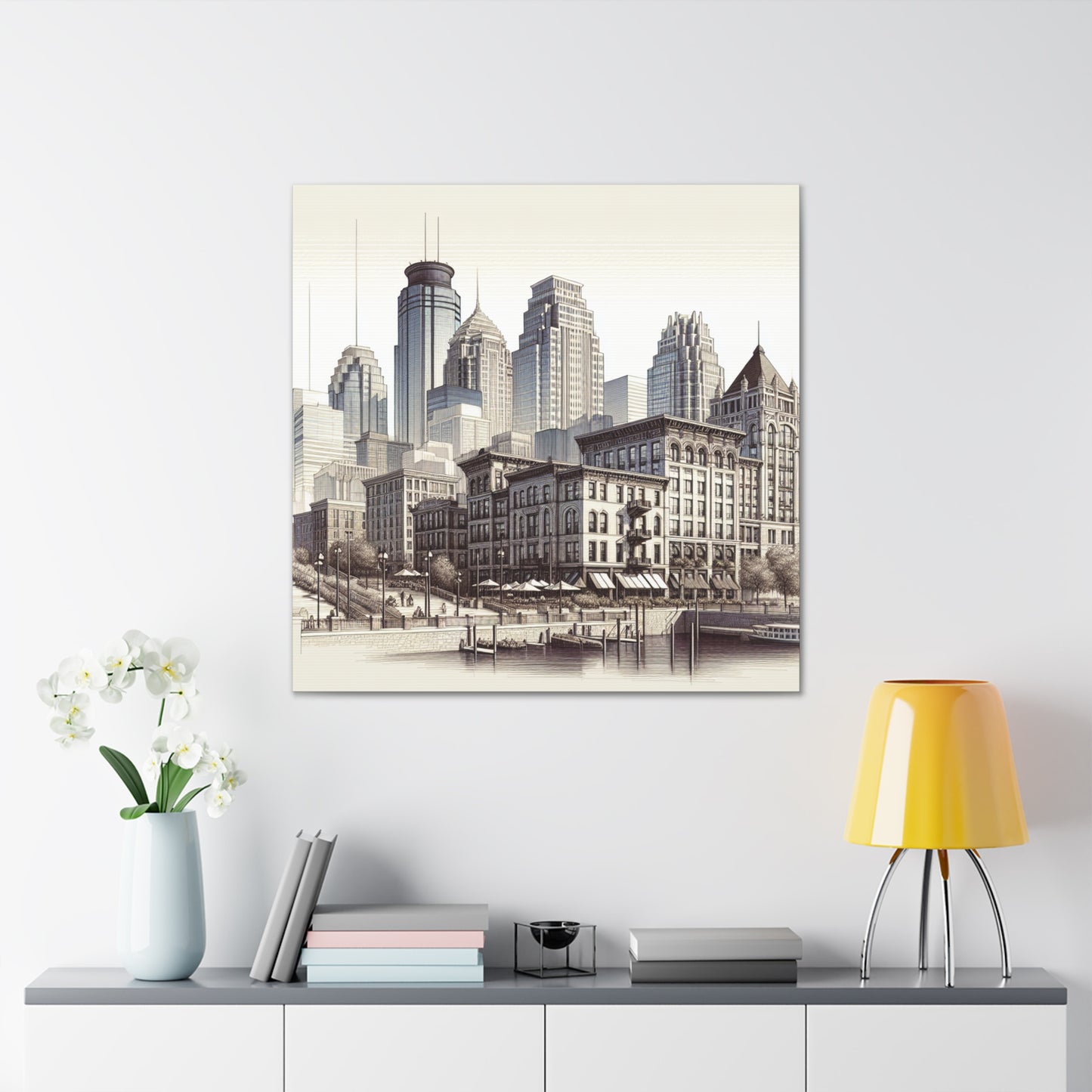 Concrete Harmony: Minneapolis Reverie - Canvas