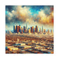 "Cityscape Reflections Transcendent Glow" - Canvas