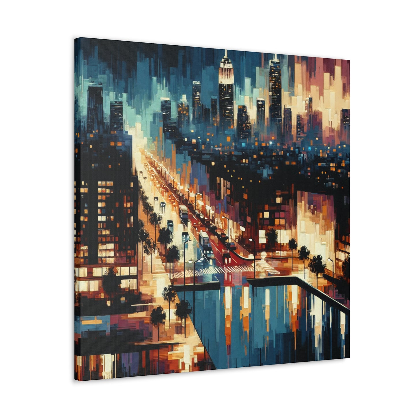 Midnight Metropolis Glow - Canvas