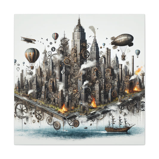 "Mechanical Metropolis Unleashed" - Canvas