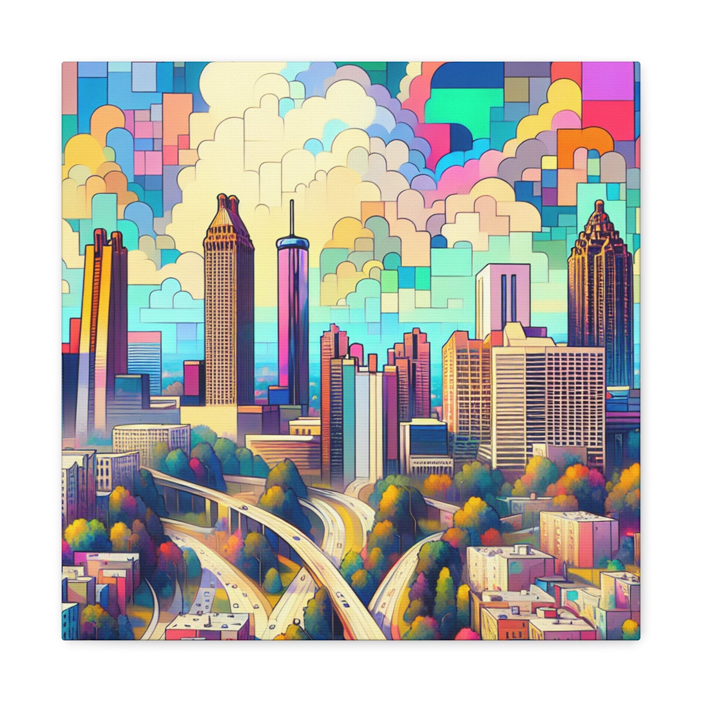 Urban Symphony in Atlanta - Canvas