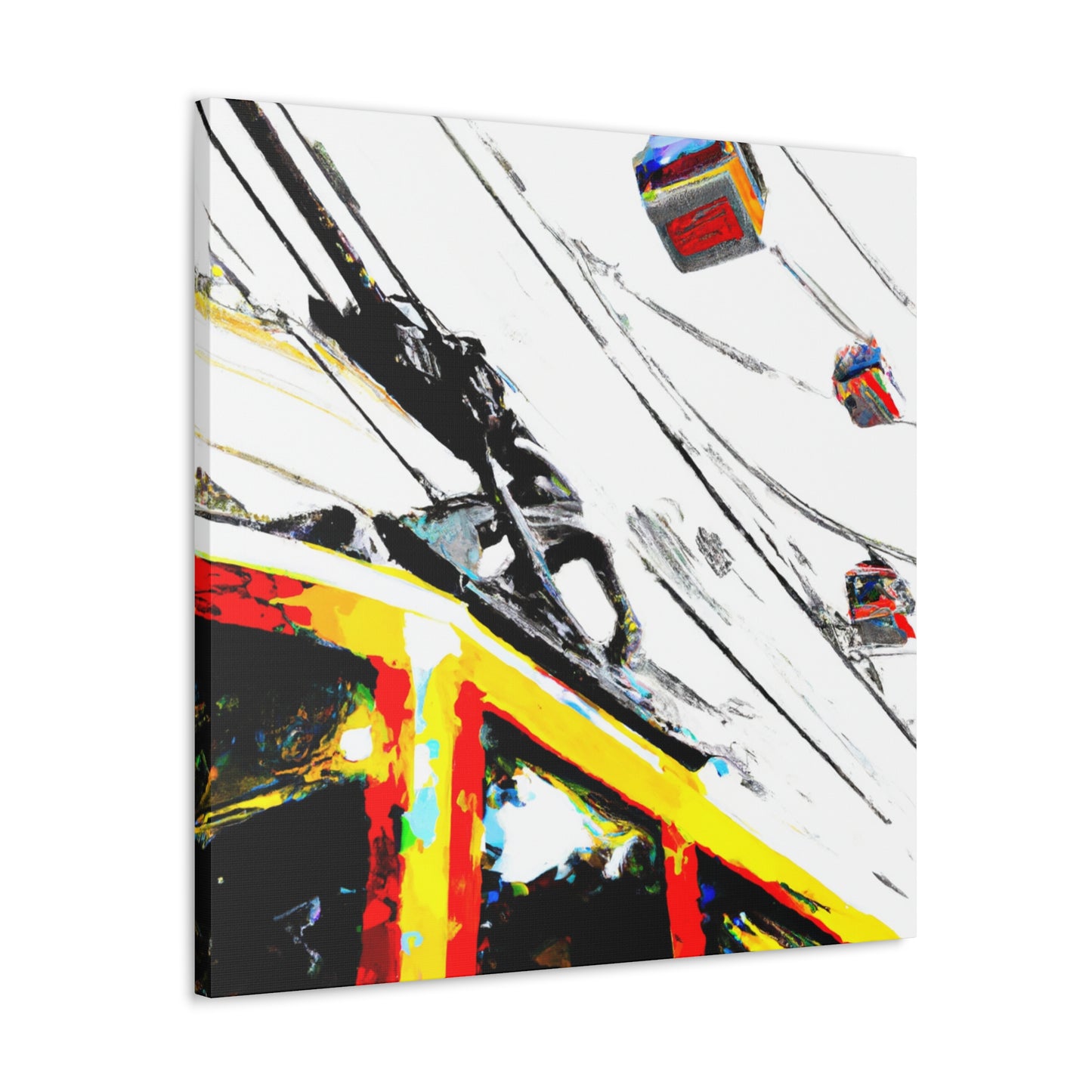 City Cable Car Scene - Canvas