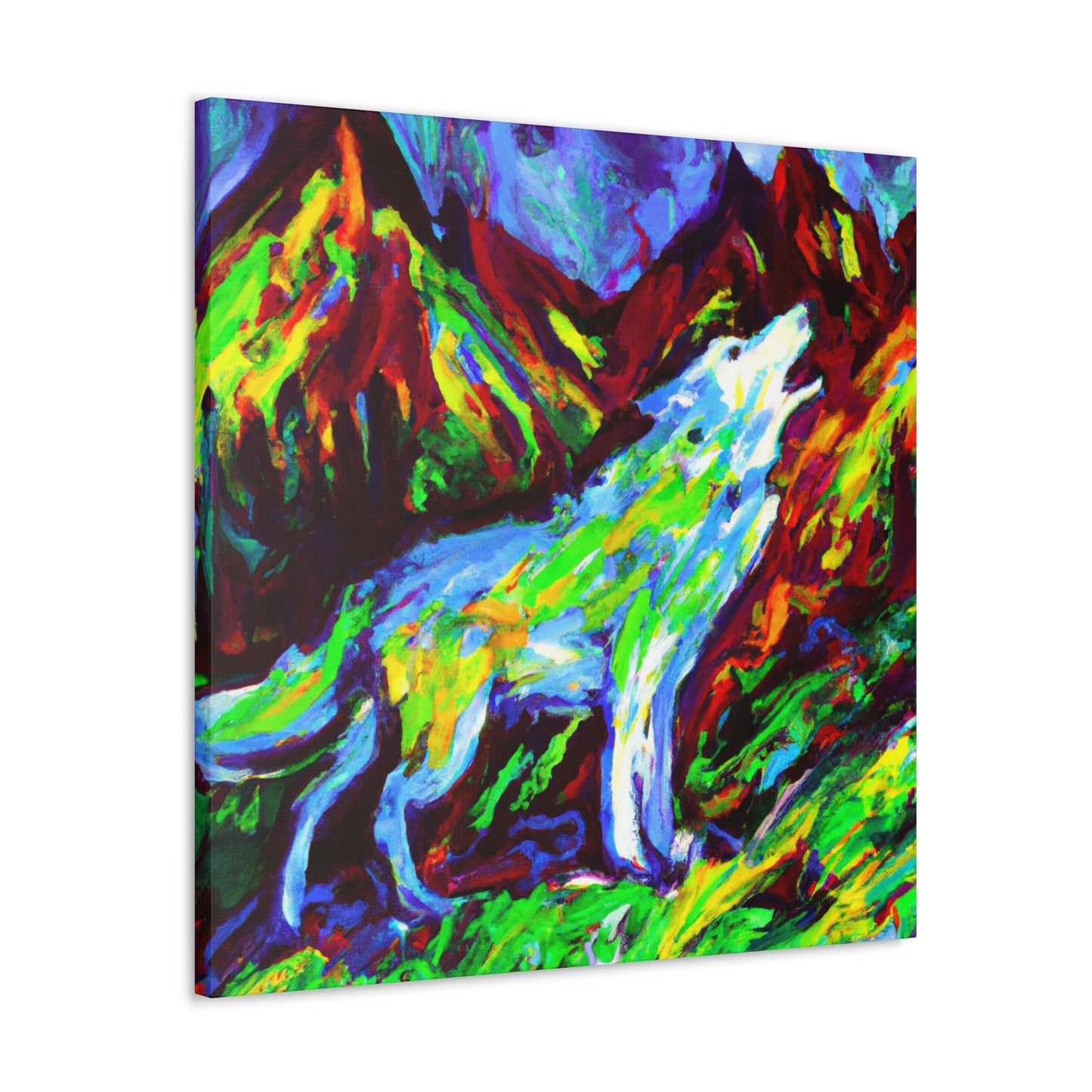 "Wolf in Fauvist Hues" - Canvas