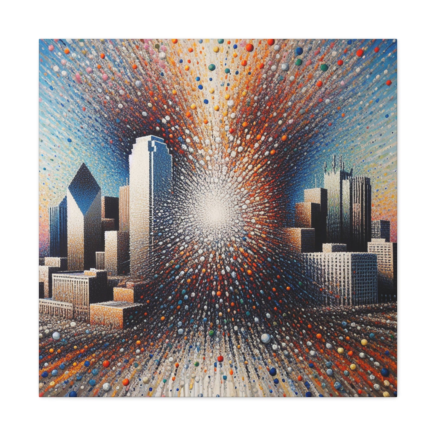 "Dazzling Dallas Dotscape" - Canvas