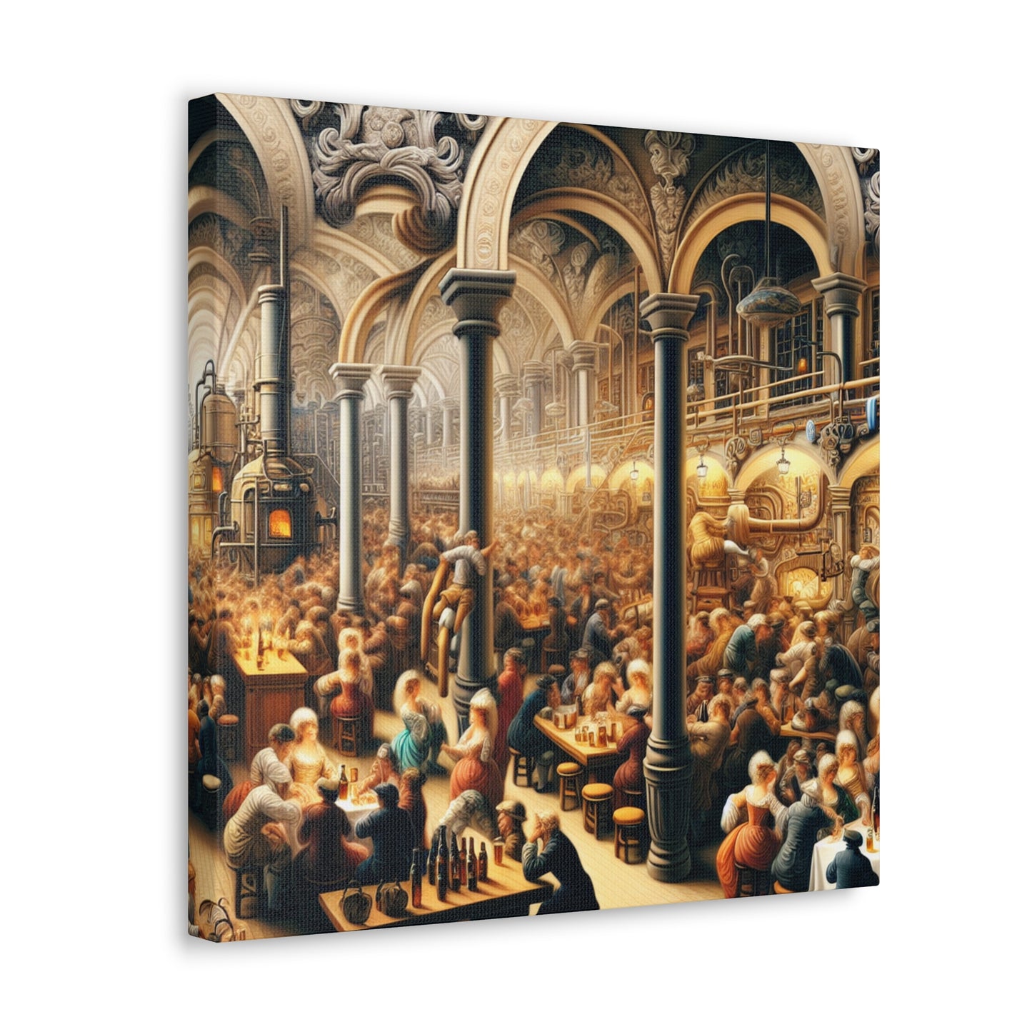 "Bustling Tavern Revelry" - Canvas