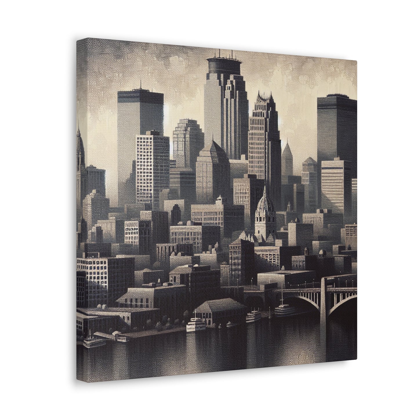 "Twilight Tapestry: Urban Hues" - Canvas