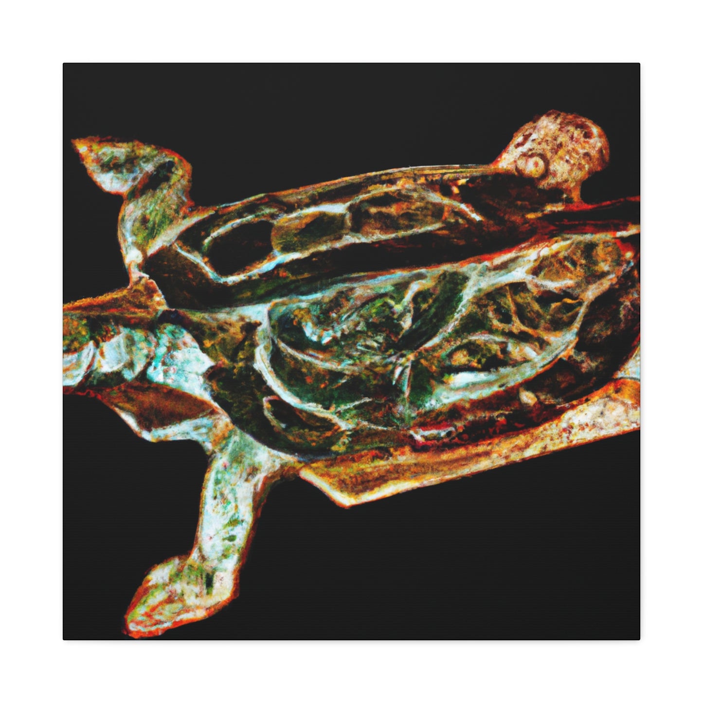 "Box Turtle Deco Dream" - Canvas