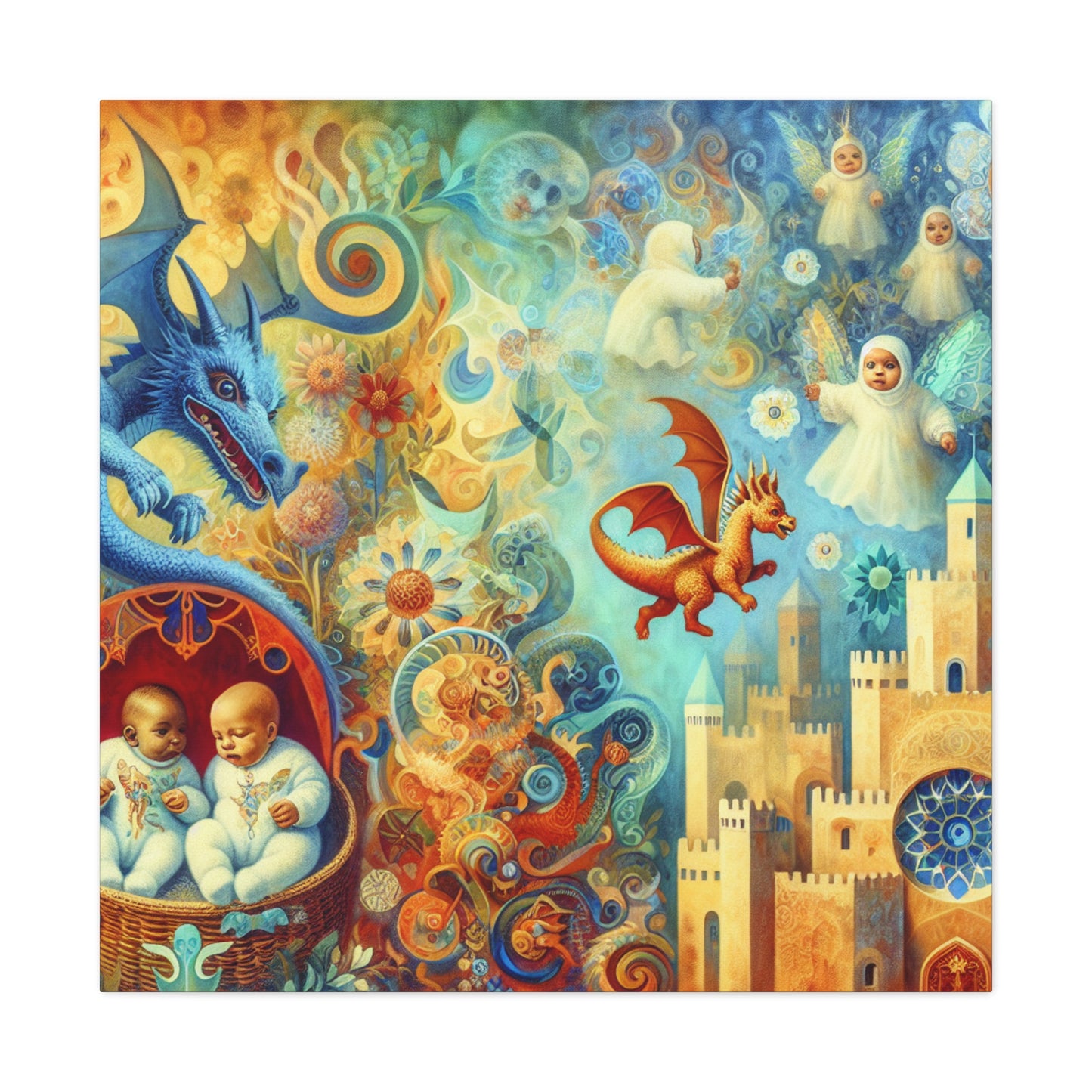 Whimsical Dragon Kingdom - Canvas