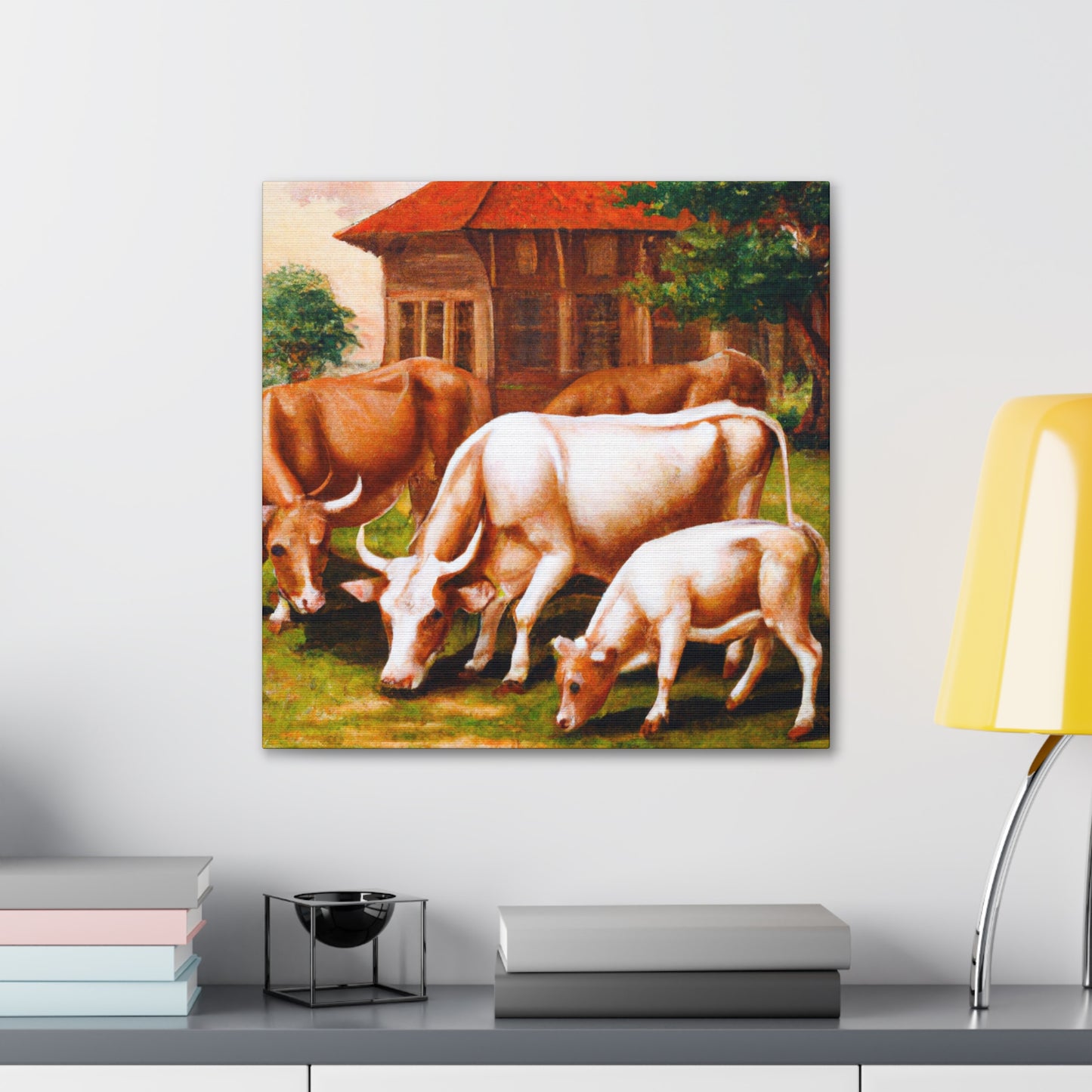 Cows in a Meadow - Canvas