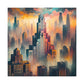 Cityscape Symphony: Gilded Chicago - Canvas