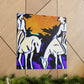 "Horses in Pasture Scene" - Canvas