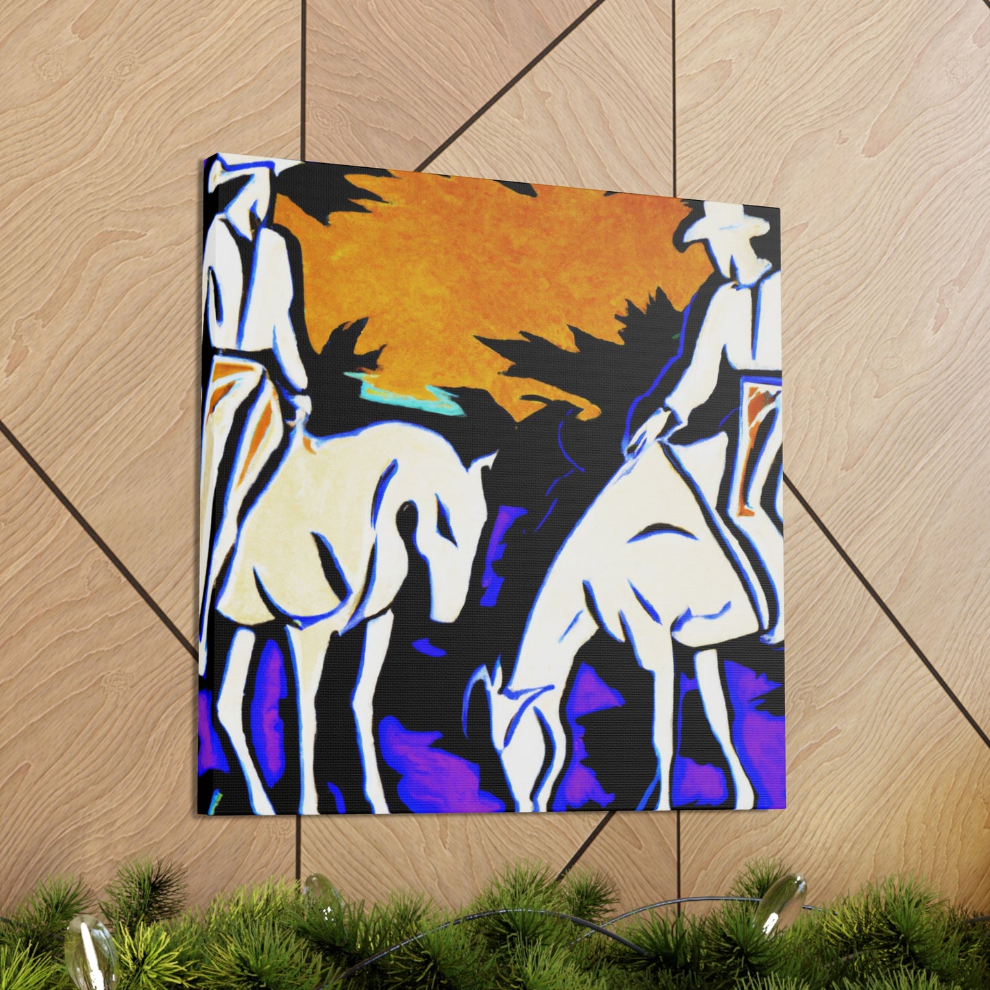 "Horses in Pasture Scene" - Canvas