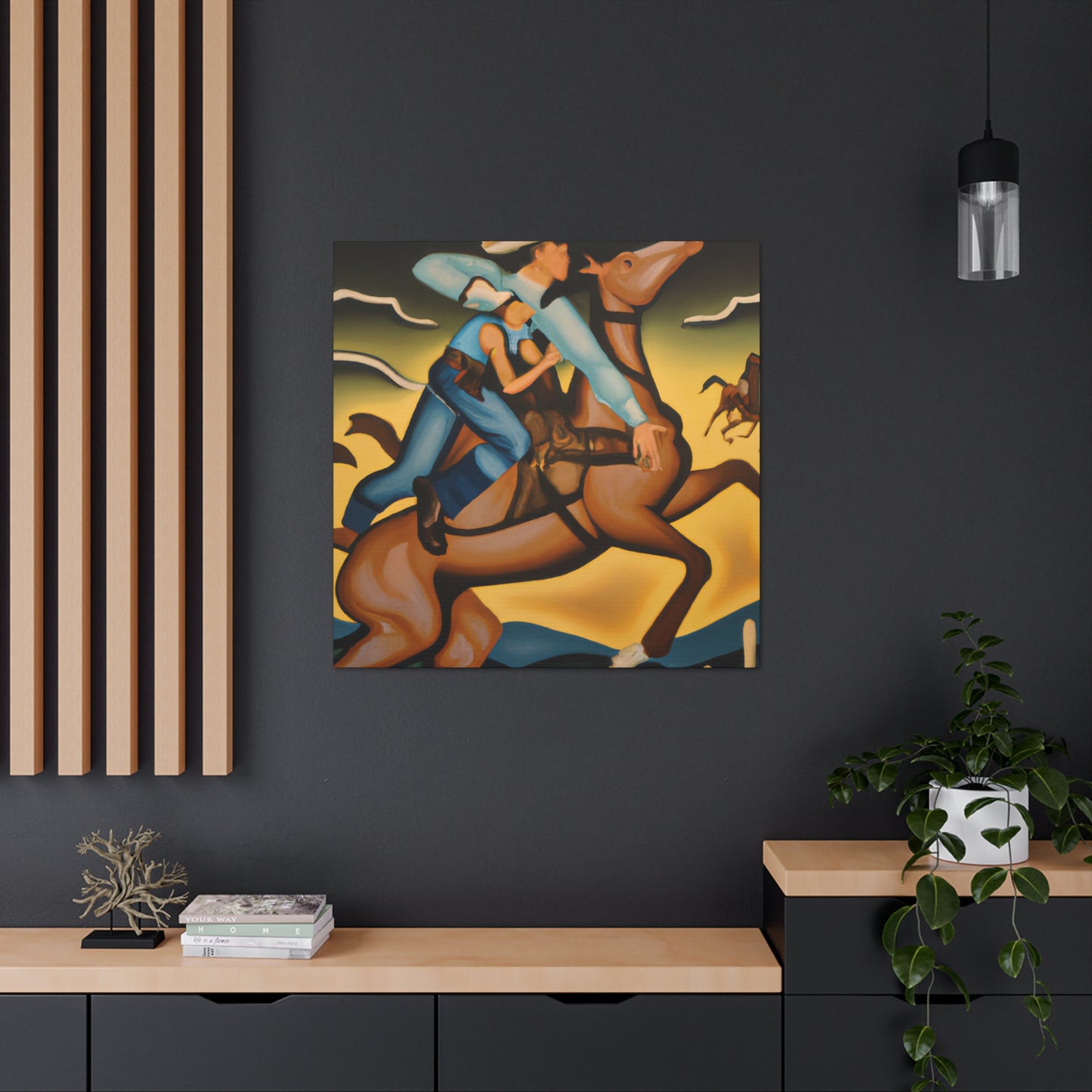 "Cowboy's Sunset Canvas" - Canvas