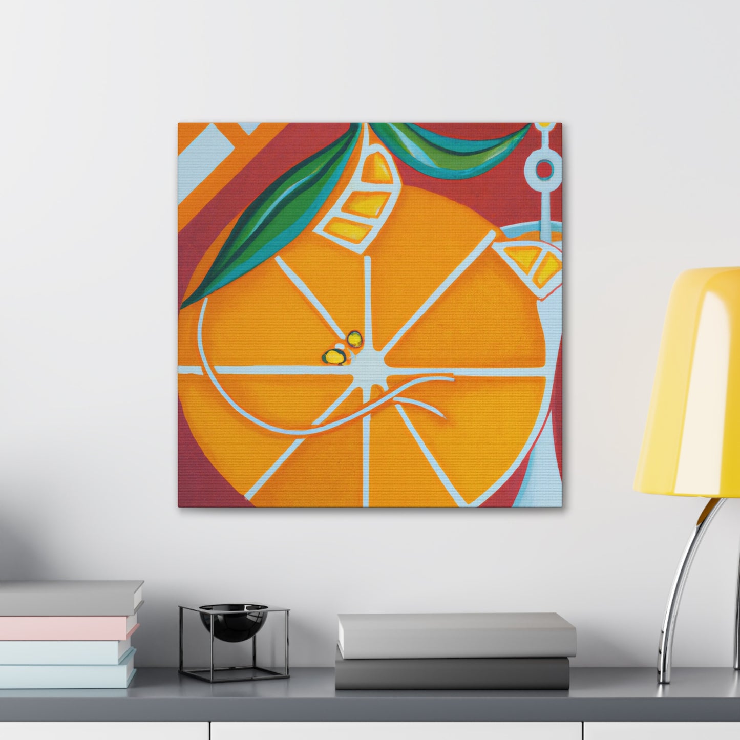 "Orange, Art Deco Glow" - Canvas