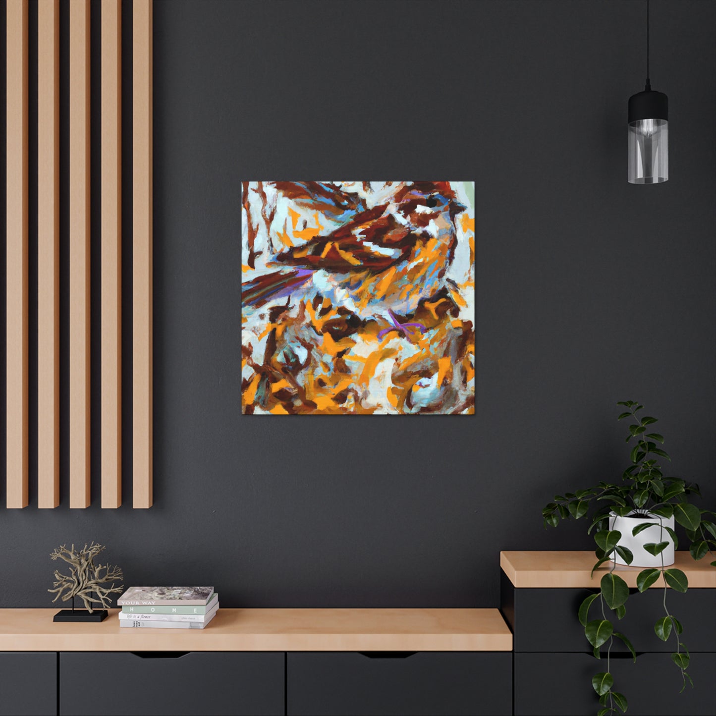 Song Sparrow Expressionism - Canvas