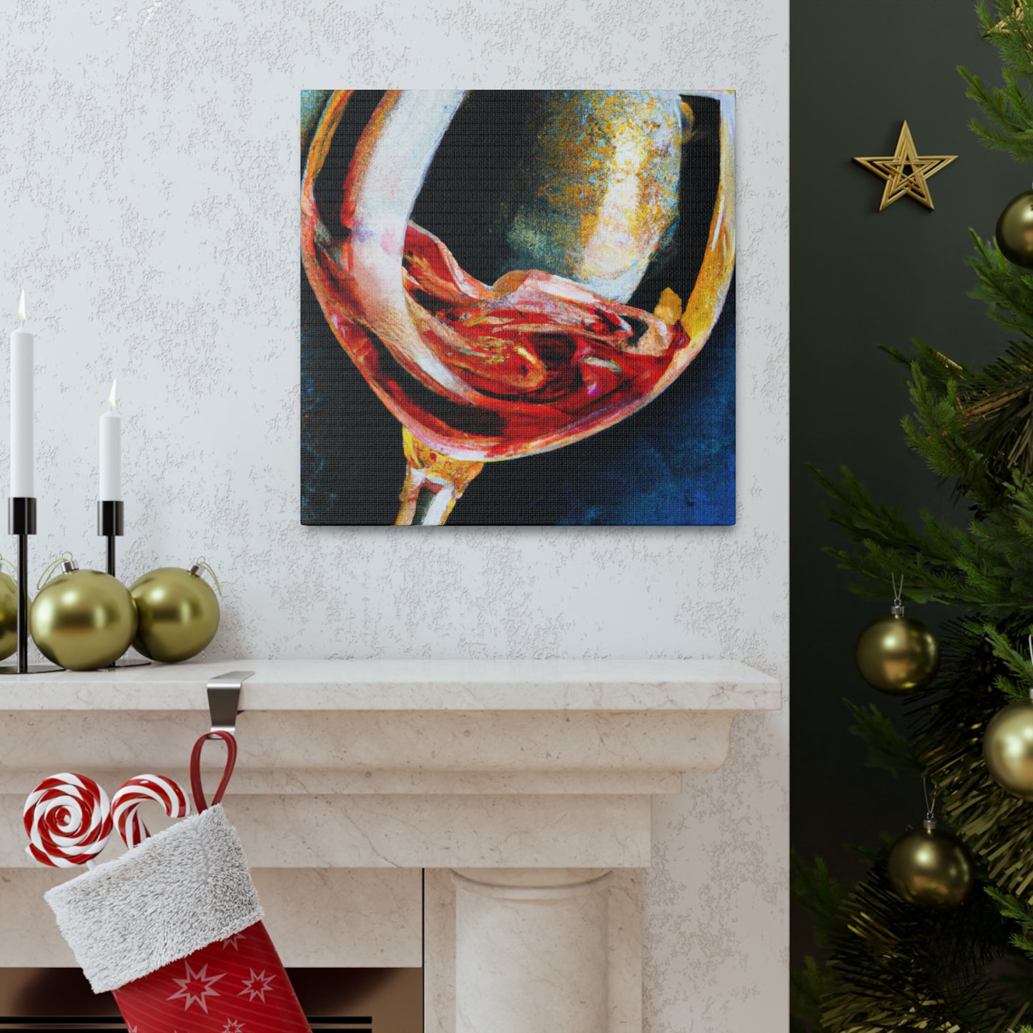 Glass of Fruity Wine - Canvas