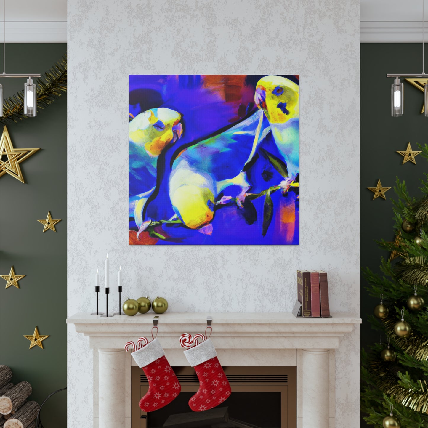 Budgies in Dreamland - Canvas