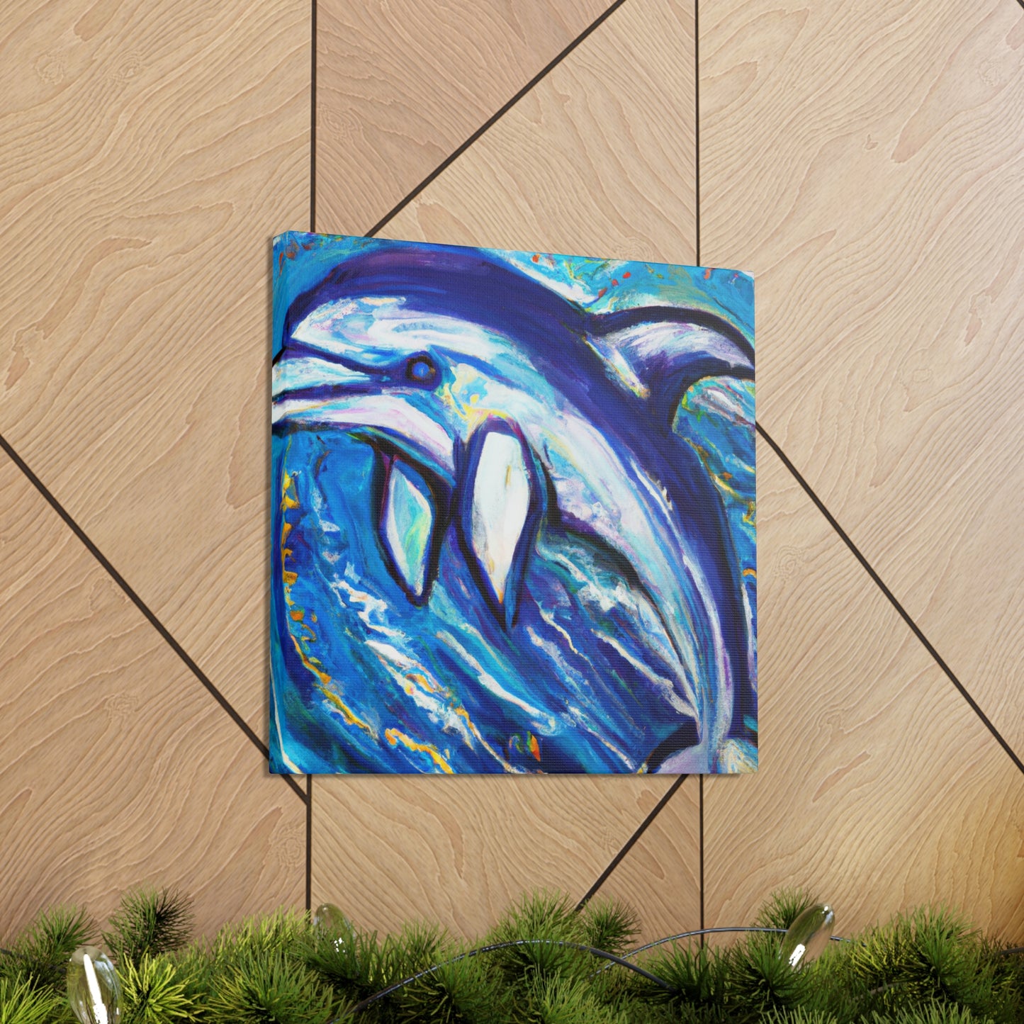 Dolphins in Expressionism - Canvas