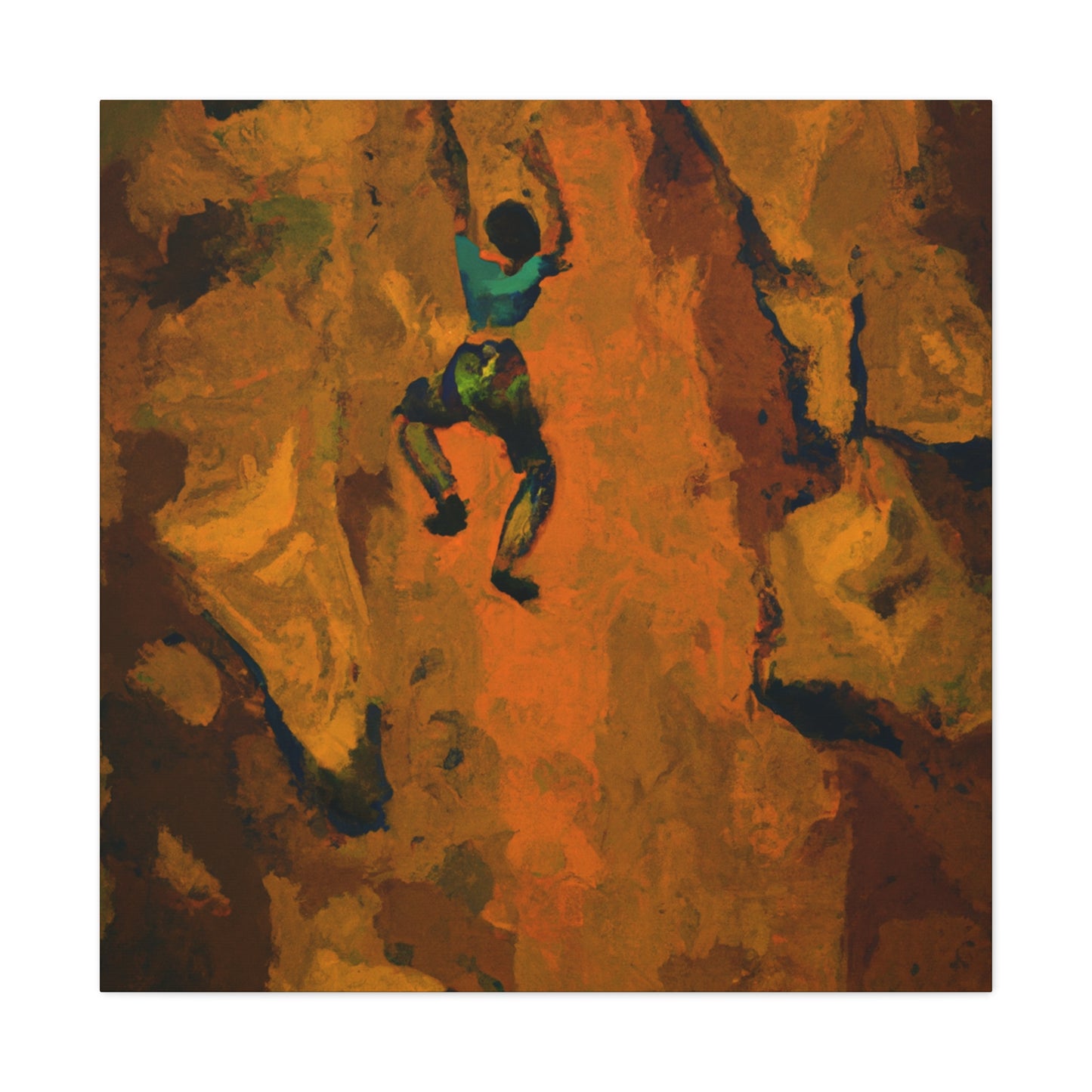 Climbing the Rock Face - Canvas