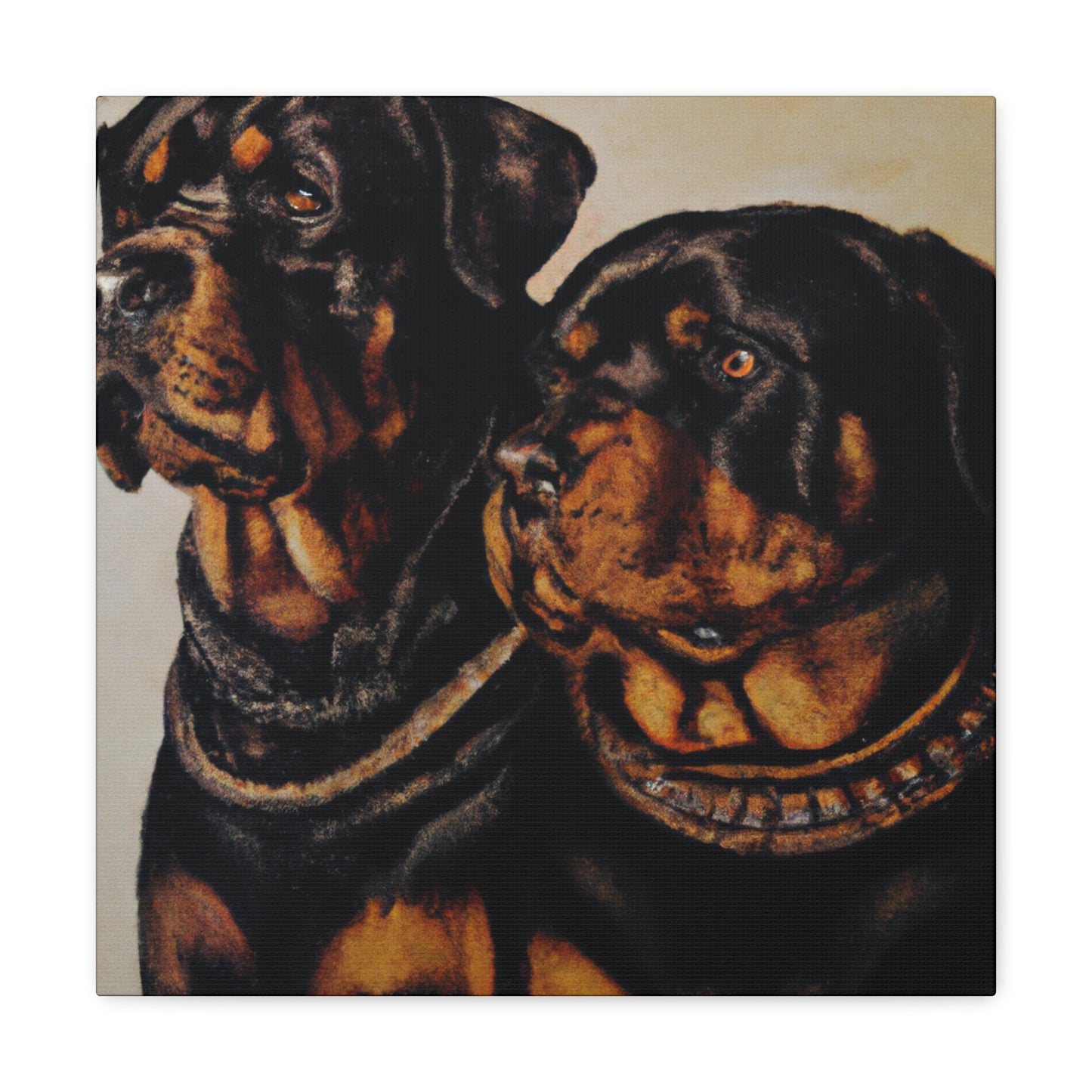 "Rottweiler's Majestic Portrait" - Canvas