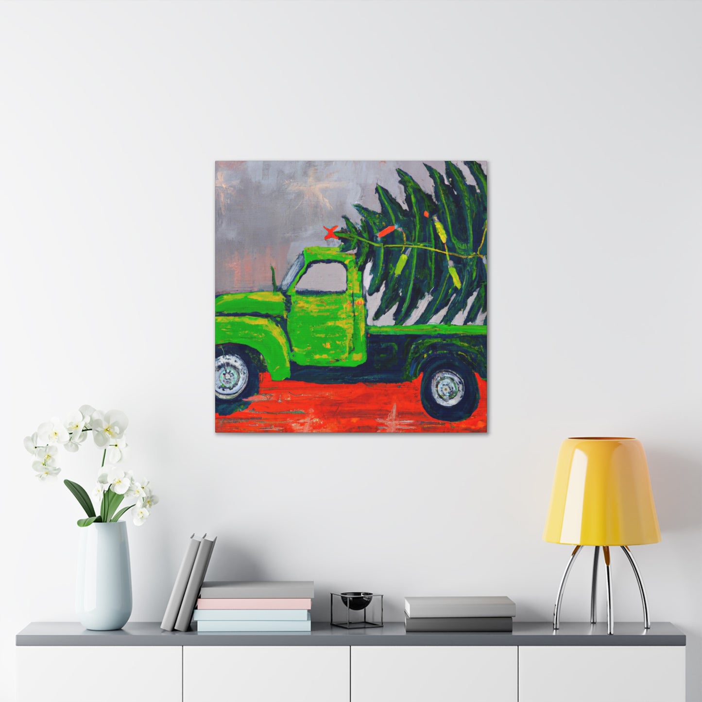 "Vintage Christmas Delivery Truck" - Canvas