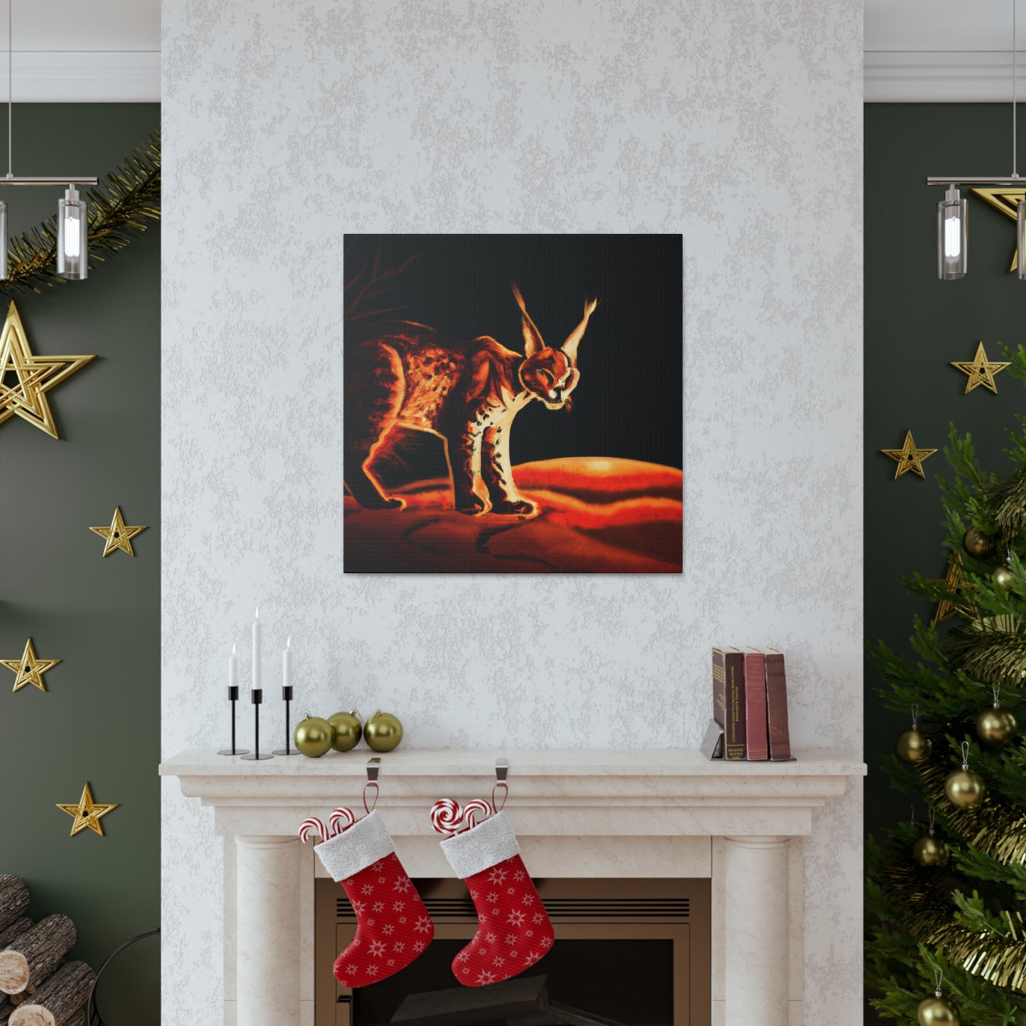 Caracal's Majestic Leap - Canvas