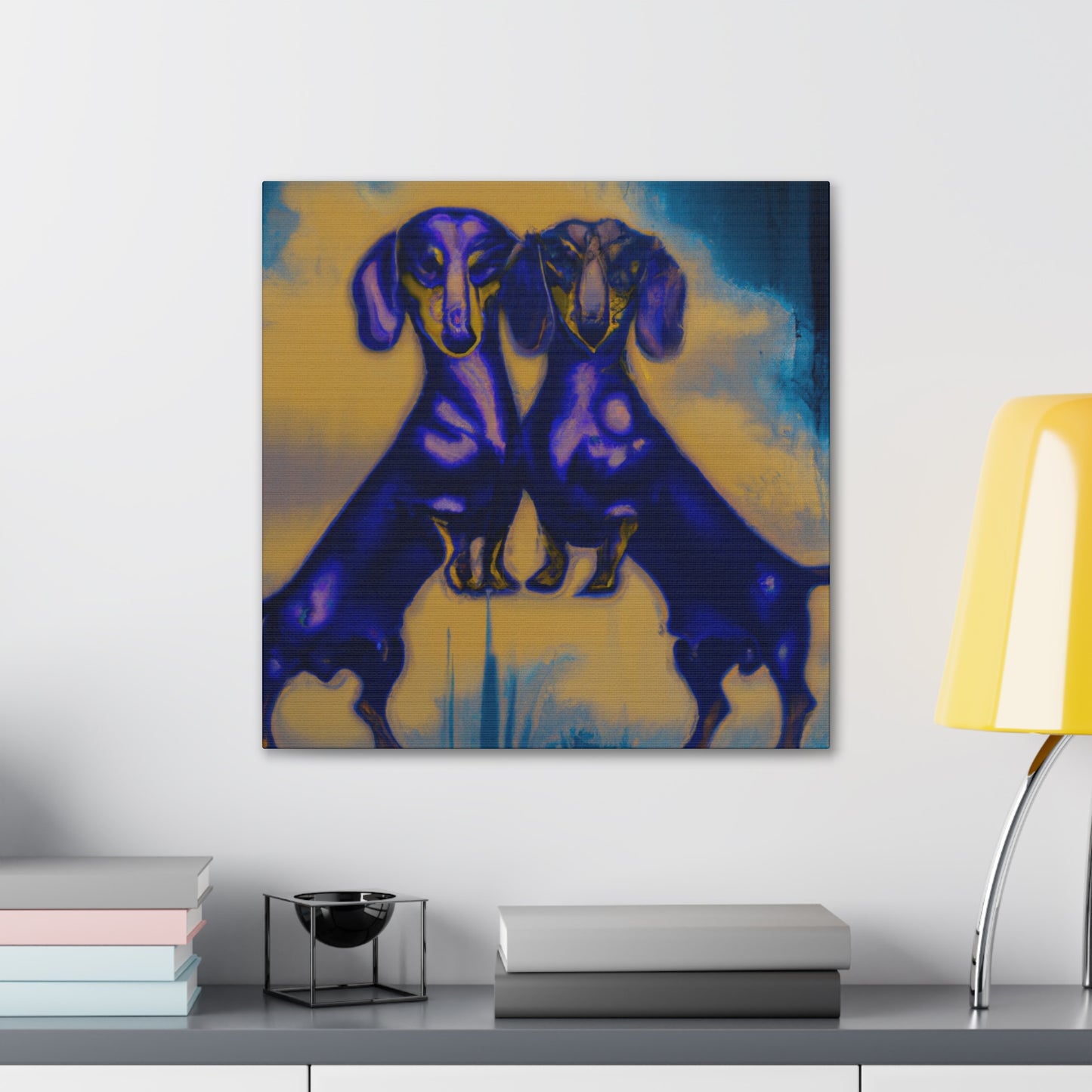 "Dachshunds in Bloom" - Canvas