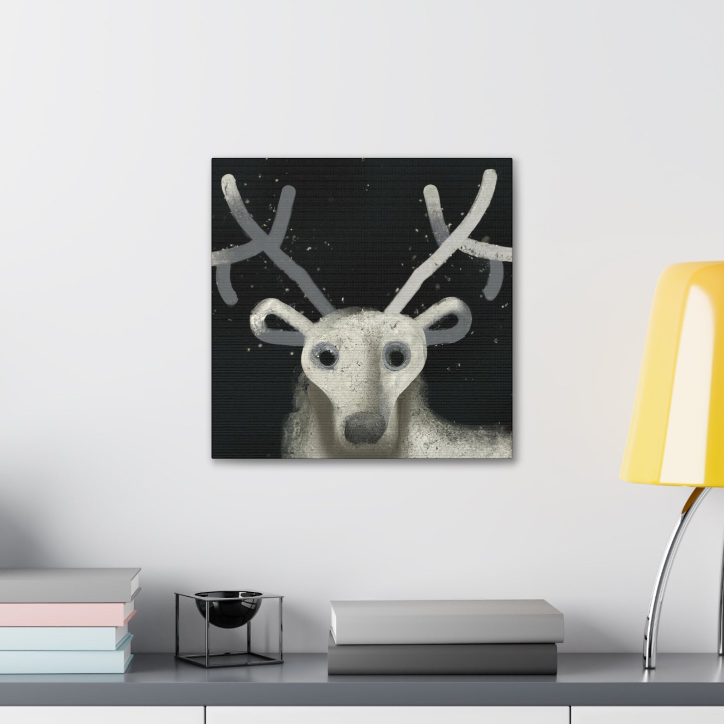 Reindeer in Blizzard - Canvas