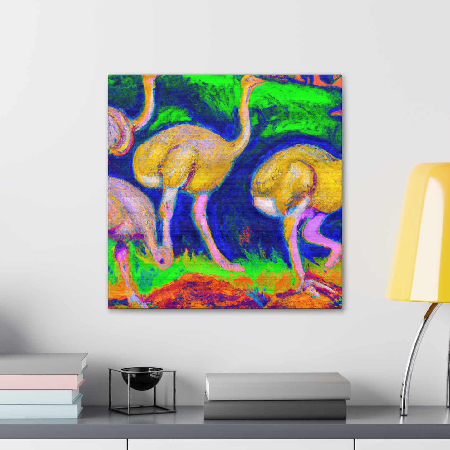 Ostrich Dreamscape Painting - Canvas