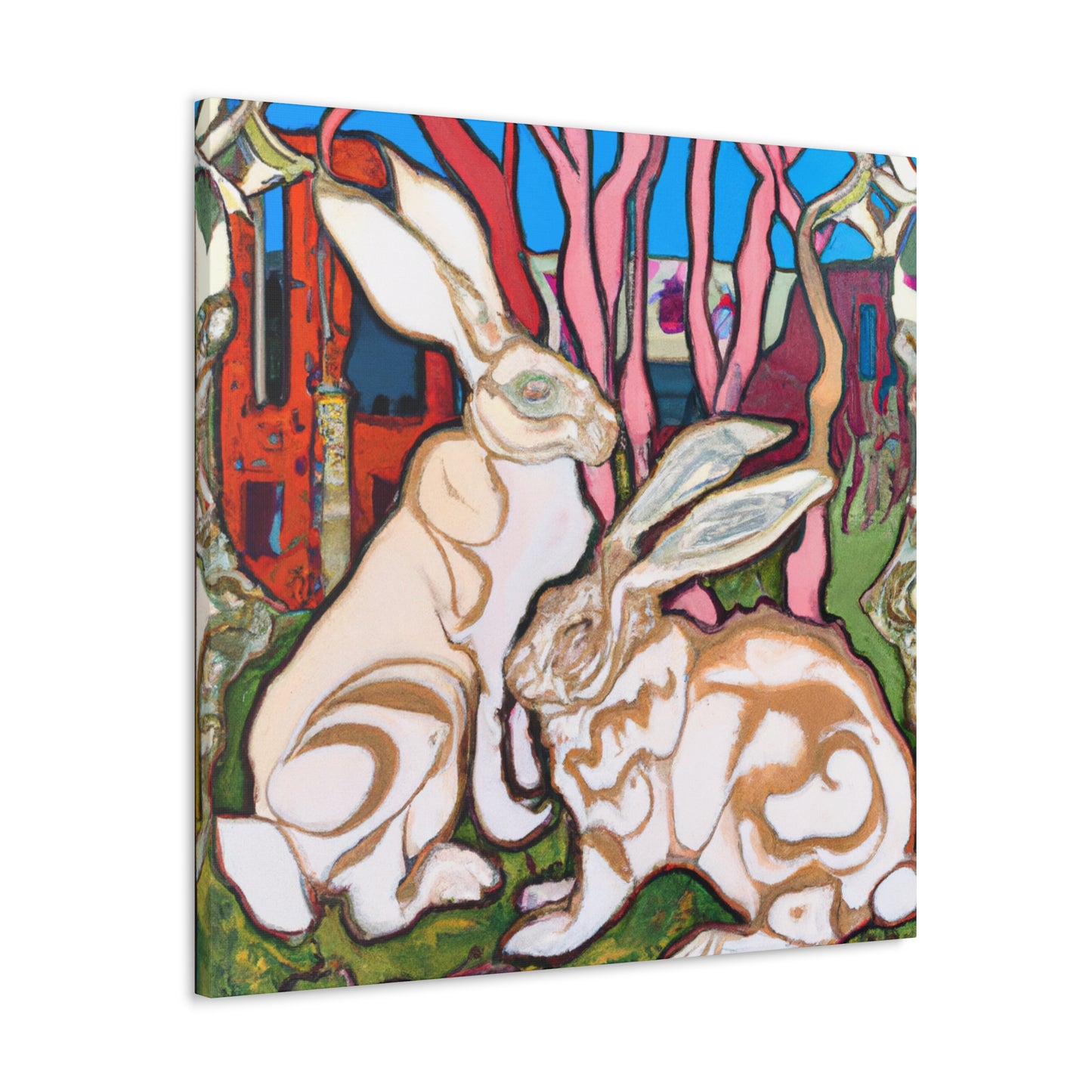 Rabbit in Art Nouveau - Canvas