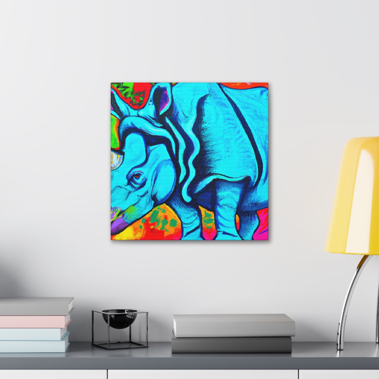 "Rhinoceros of India" - Canvas