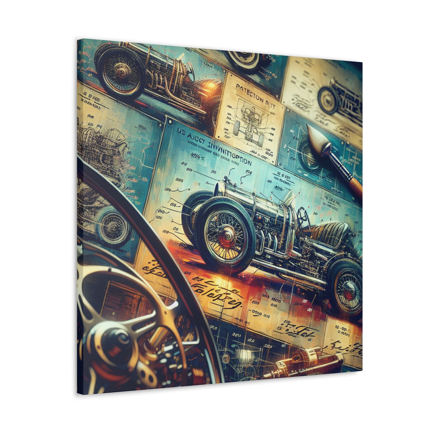 Revolutionary Automotive Patent Art - Canvas