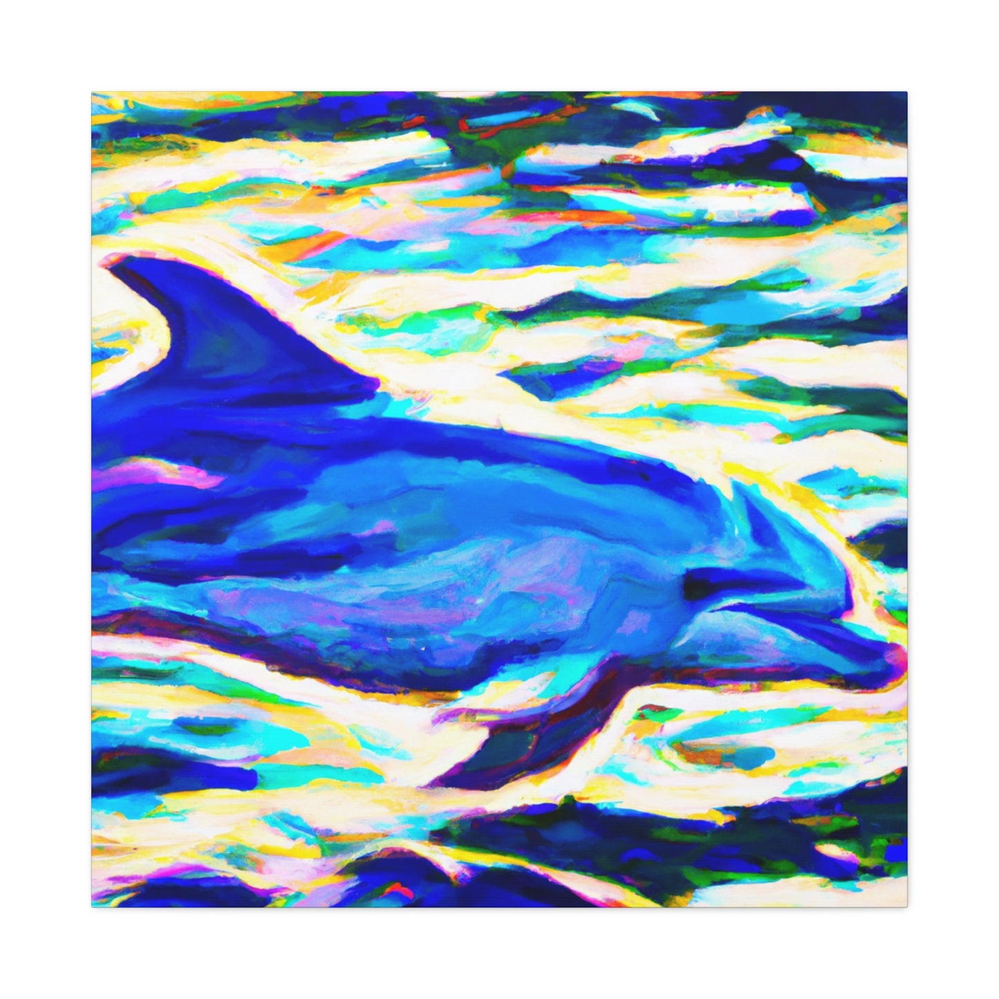 "Dolphin on the Waves" - Canvas