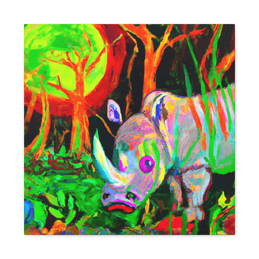 "Rhinoceros at Sunrise" - Canvas