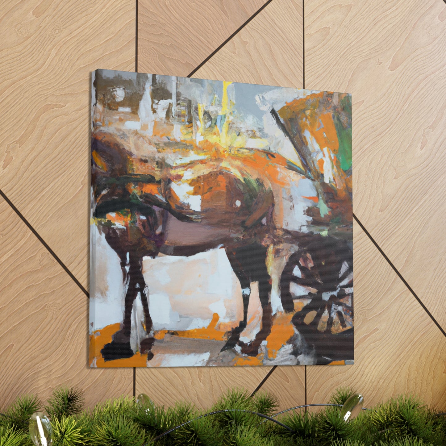 "Horse and Carriage Journey" - Canvas