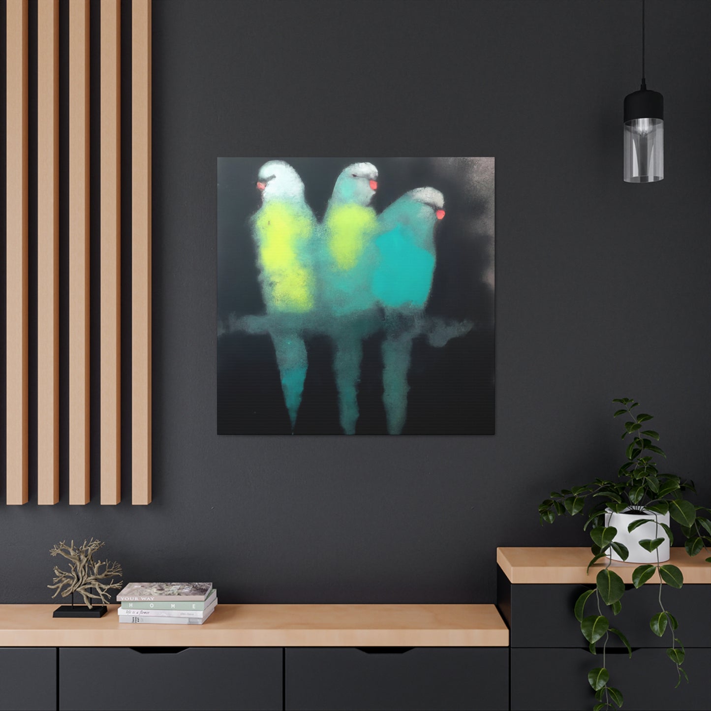 Parakeets in Abstraction - Canvas