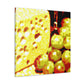 Cheese and Grapes Pointillism - Canvas