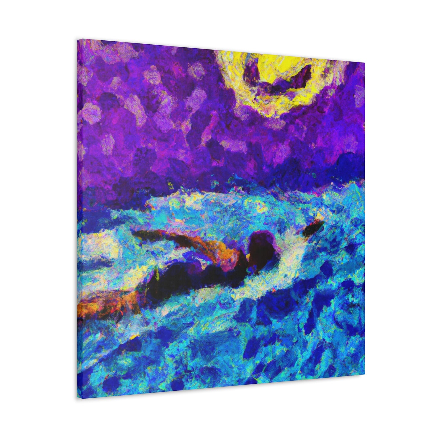 Swimming in Sunset Hues - Canvas