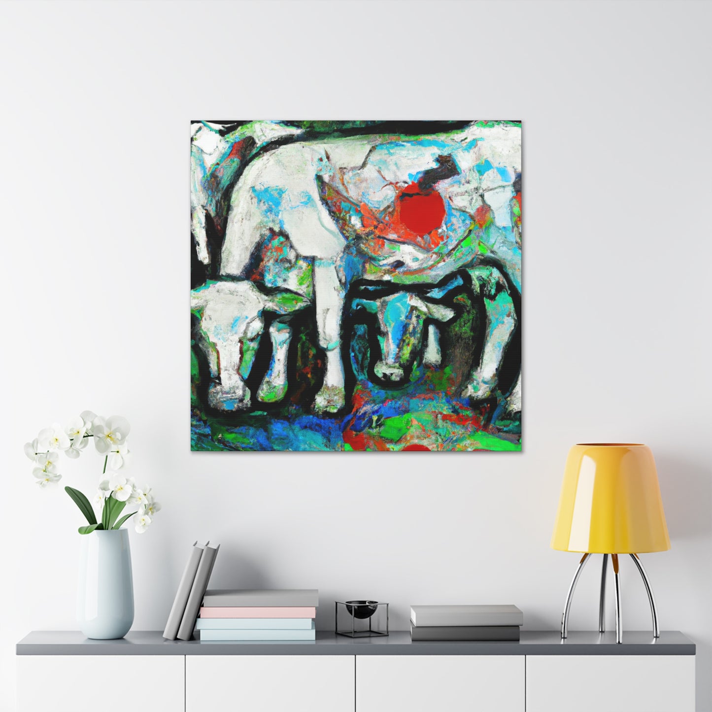 Cow's Abstract Tapestry - Canvas