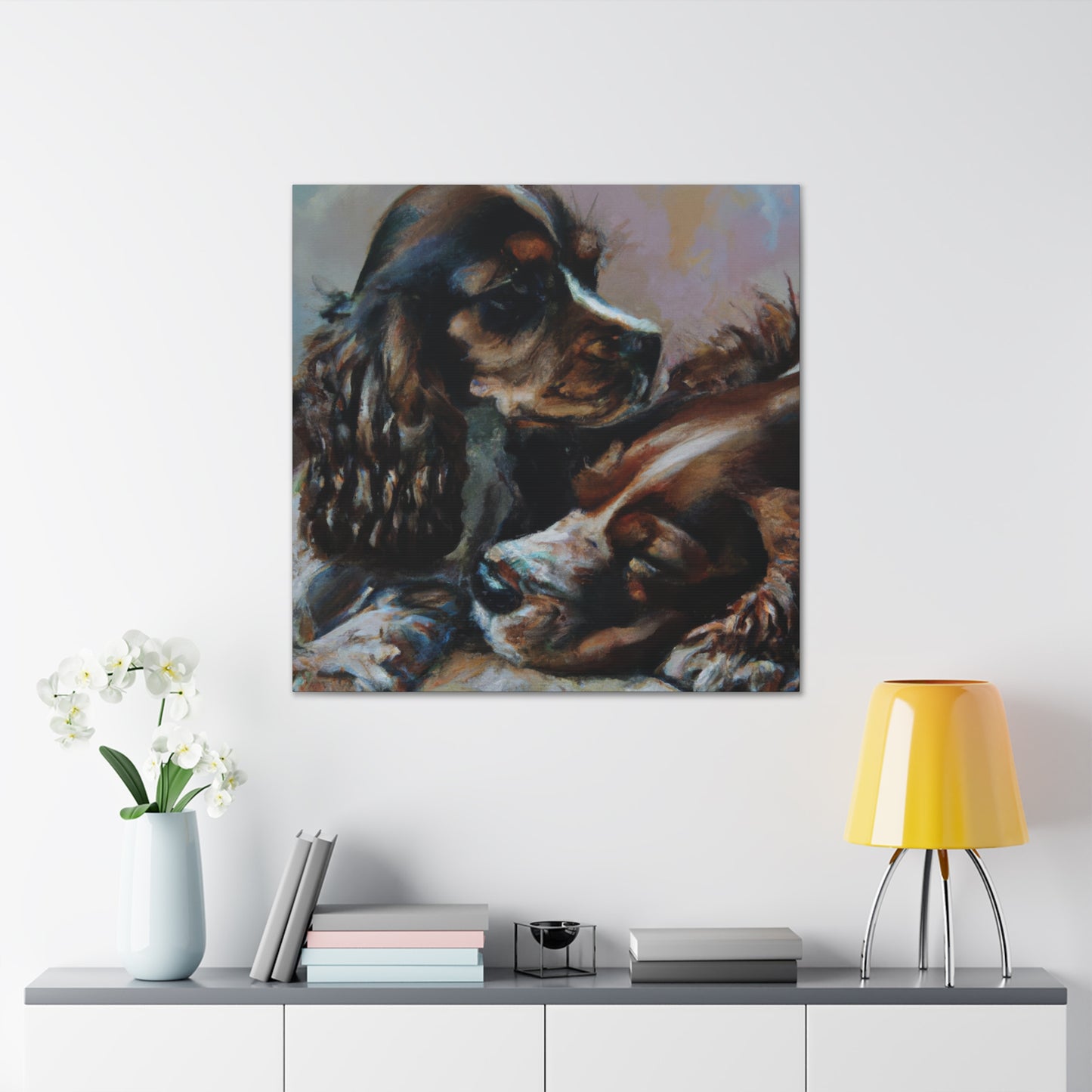 Cute Spaniel Dreaming - Canvas