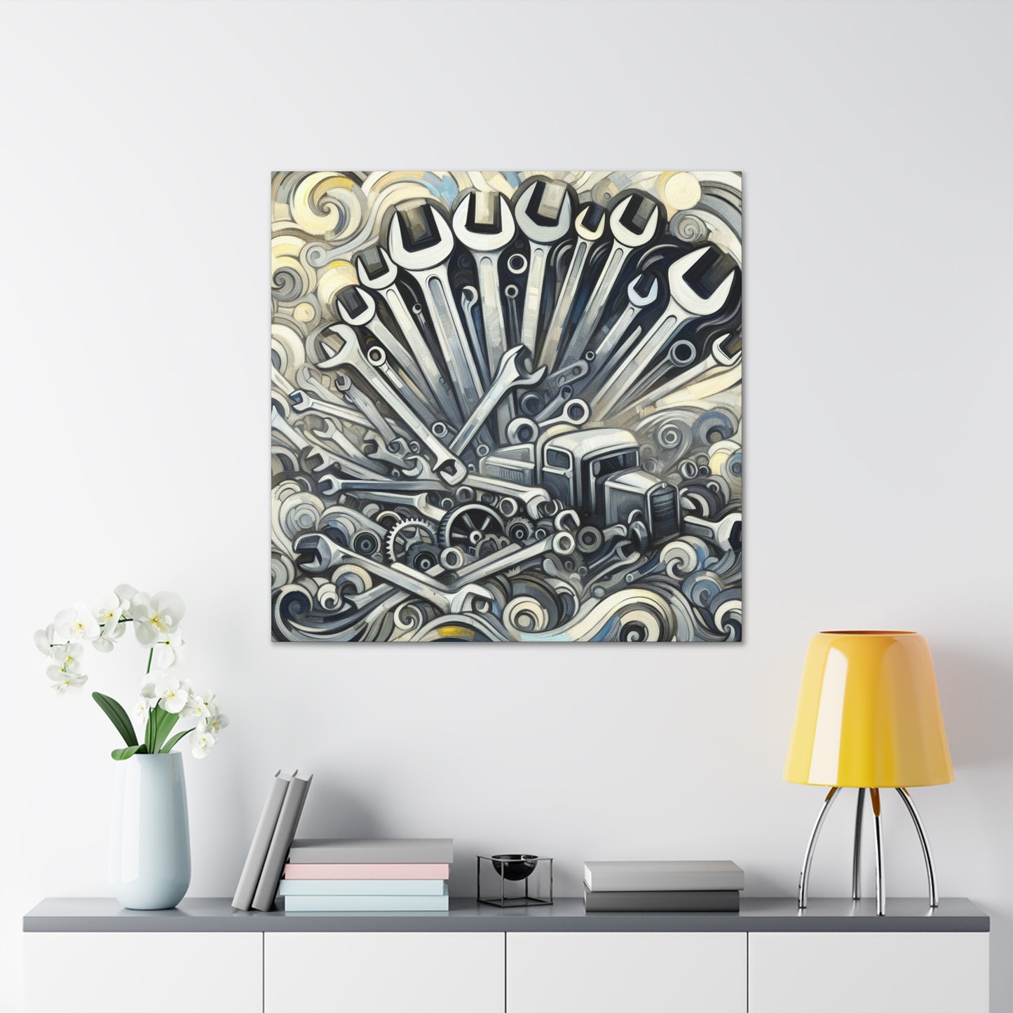 "Whimsical Wrenchescape" - Canvas