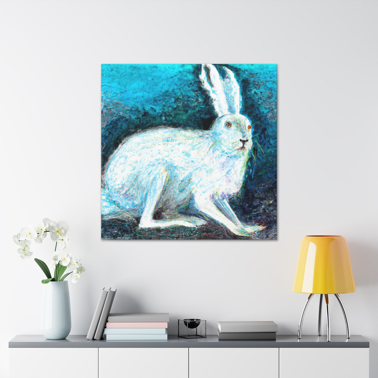 "Arctic Hares in Winter" - Canvas