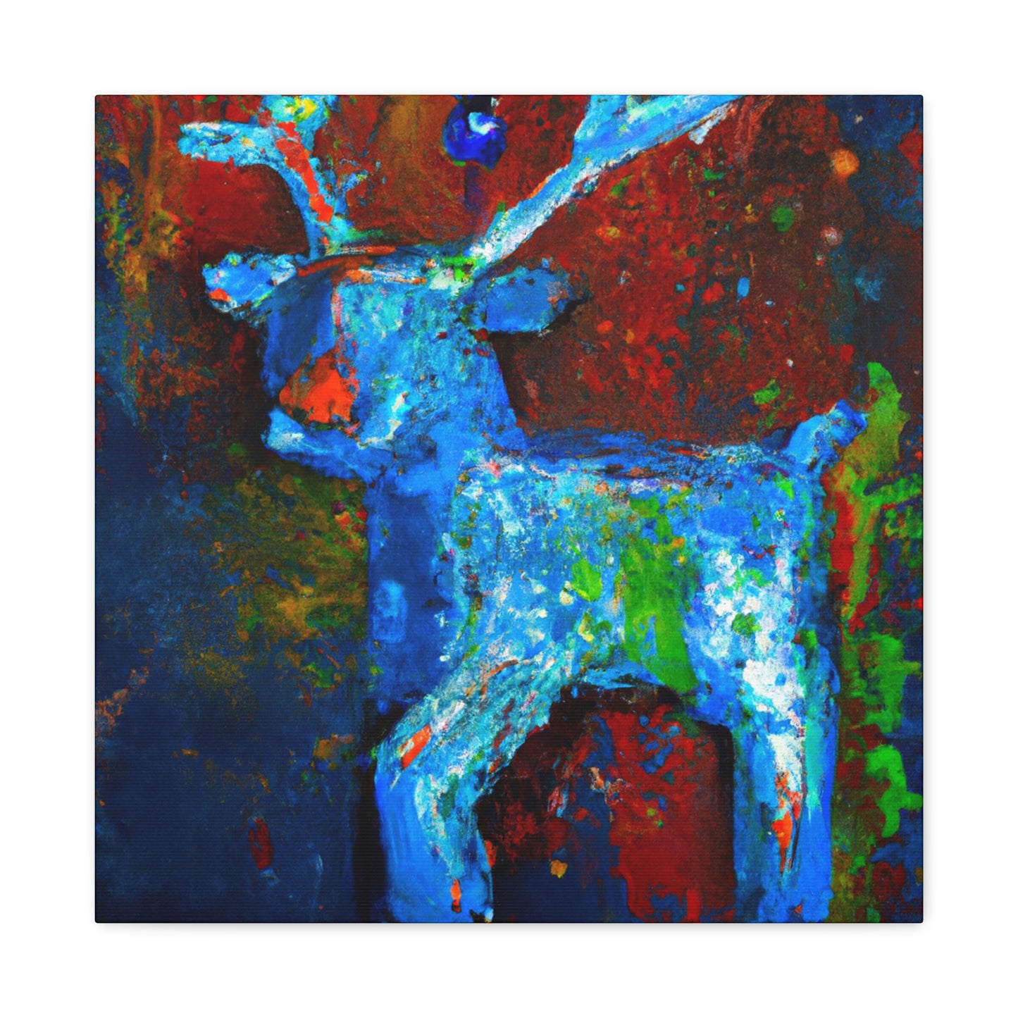 Reindeer in Flight. - Canvas